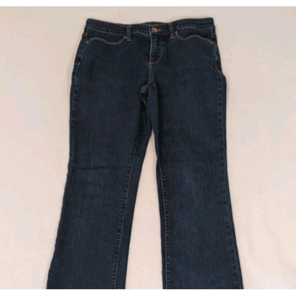 Lands End Jeans Mid Rise Bootcut Women's 6 Dark Blue Length 41" Waist 30"